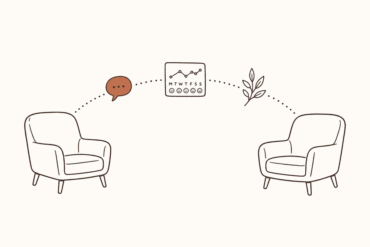 Connection between therapy sessions represented as a bridge