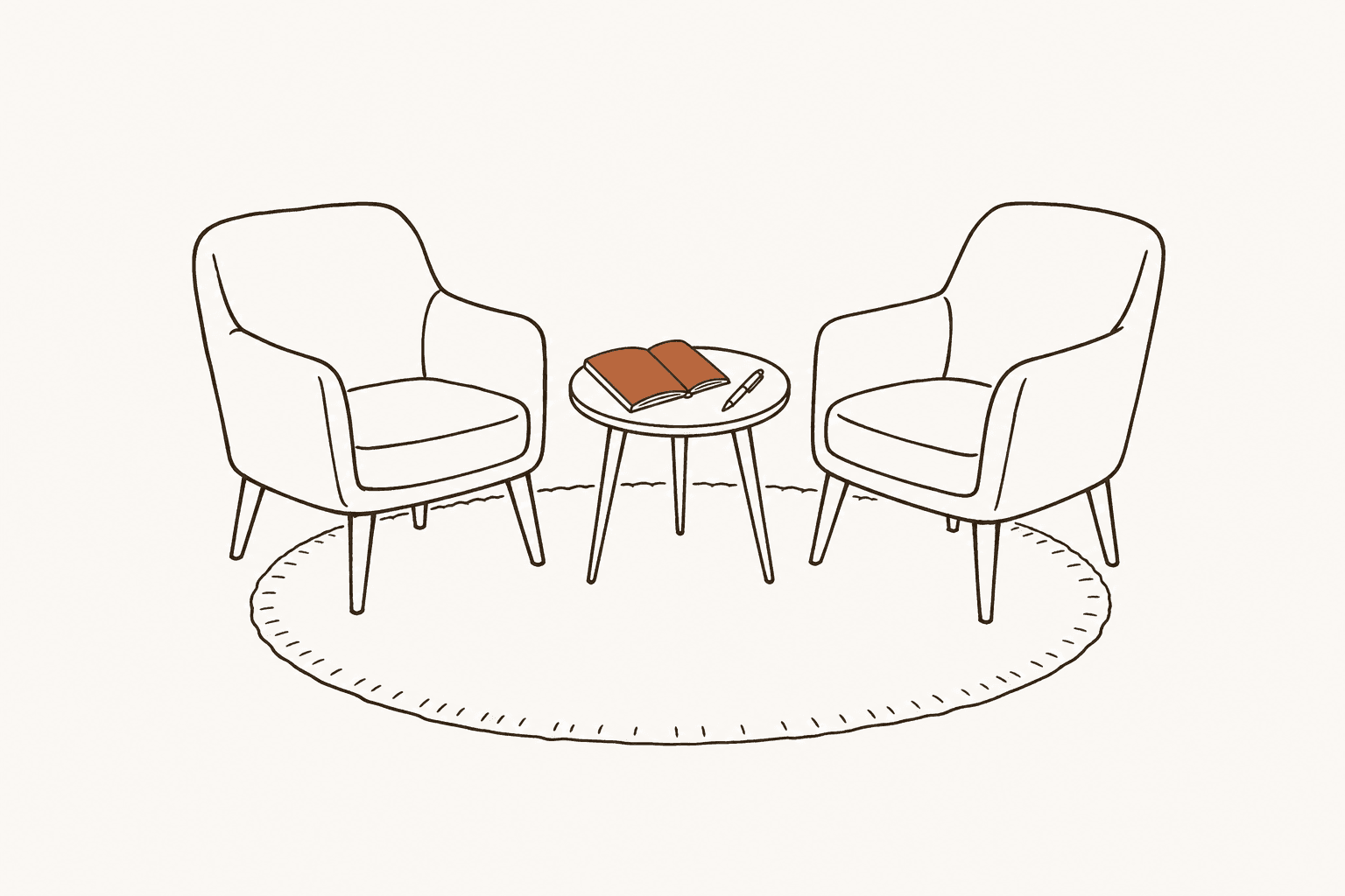 Two chairs in a therapy room